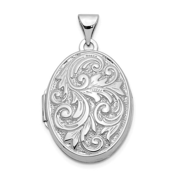 10k White Gold Polished Reversible Love You Always Oval Locket,All Products : American Fashion Style Bags On Sale